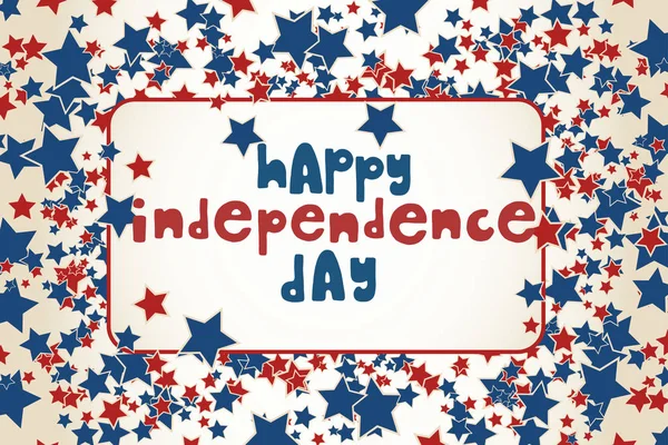 Selamat Hari Kemerdekaan Amerika Serikat Kartu Ucapan Desain Patriotik Amerika - Stok Vektor