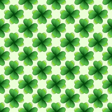 Işık yeşil yonca vektör Dikişsiz desen bırakır. Doğa bahar arka plan. İrlandalı geleneksel St Patrick's günü tasarım öğesi.