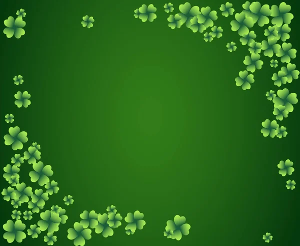 Saint Patrick Day Donker Vectorframe Met Kleine Groene Klaverblaadjes Van — Stockvector