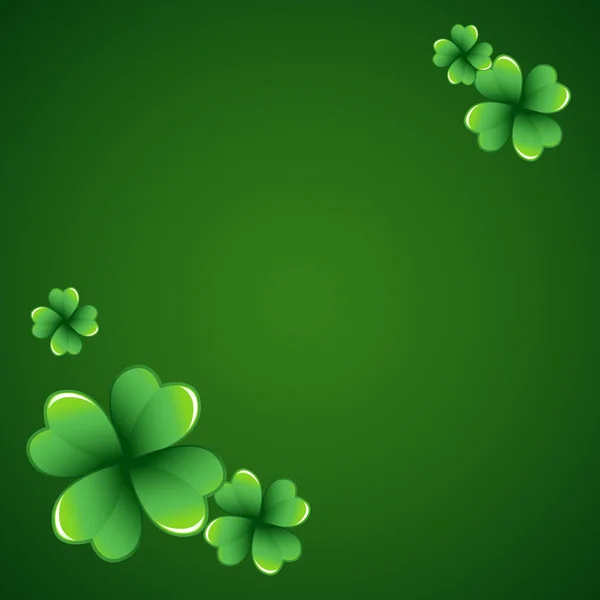 Satte Grüne Saint Patrick Day Frame Mit Vierblättrigen Kleeblättern Shamrock — Stockvektor