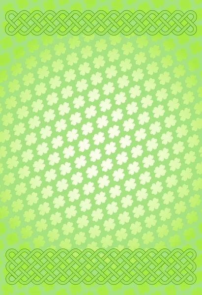 Hellgrüner Saint Patrick Day Rahmen Mit Vierblättrigem Kleeblatt Shamrock Muster — Stockvektor