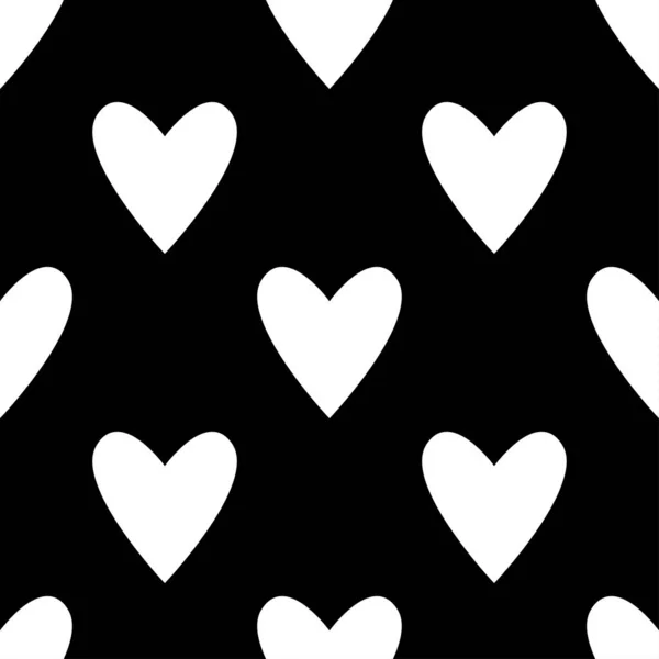 Naadloos Hartenpatroon Zwart Wit Valentijnsdag Tegel Achtergrond Romantisch Vector Patroon — Stockvector