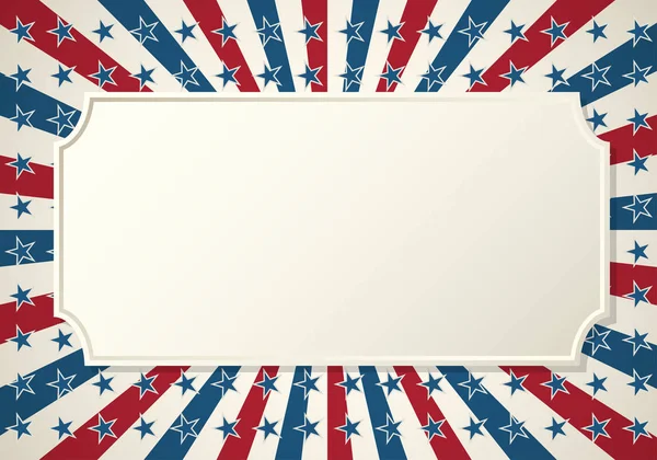 美国爱国背景 美国空白复古水平框架与空间的文本 独立日设计模板 星条旗背景 — 图库矢量图片
