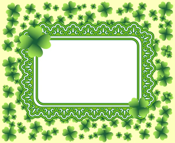 Saint Patrick Day Ornate Light Vector Frame Small Green Four — Stock Vector