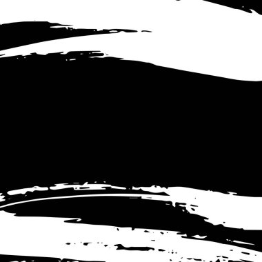 Artistik grunge fırça darbesi. Siyah arka planda beyaz renkte. Tasarım elemanı vektör çizimi.