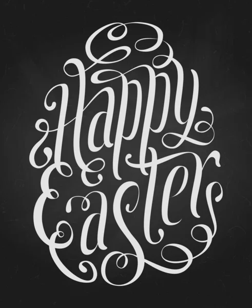 Happy Easter Greeting Card Egg Symbol Hand Drawn Lettering Vector — Stock Vector