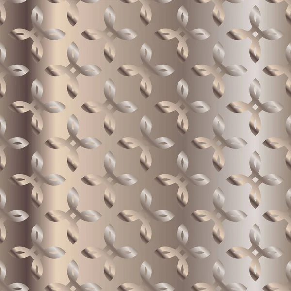 金属グラデーションフラワーパターン 近代的なベクトル背景 光沢のある金属壁紙 — ストックベクタ