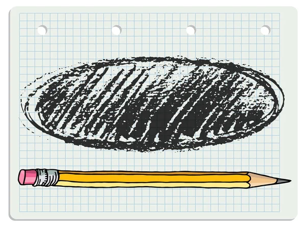 Vector Freeform Strokes Doodle Blank Frame Graphite Pencil Hand Drawn — Stock Vector