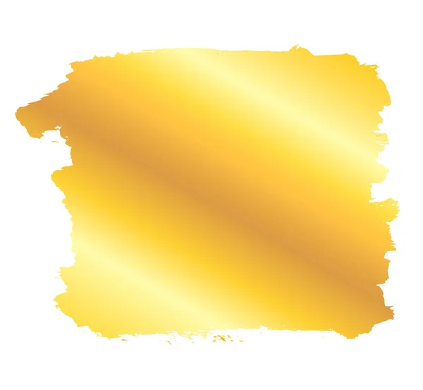 Coup Pinceau Golden Grunge Isolé Sur Fond Blanc Illustration Vectorielle — Image vectorielle