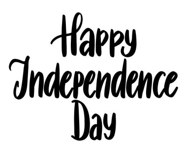 Amerika Birleşik Devletleri 'nin Bağımsızlık Günü' nüz kutlu olsun. Amerikan vatansever illüstrasyonu. Beyazın üzerine siyah harflerle yazılmış el yazısı..