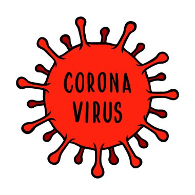 Coronavirus hücre ikonu, 2019-nCoV pandemik vektör çizimi beyazın üzerinde izole edilmiş. Enfeksiyon yok. Tehlikeli virüs konseptini durdur.