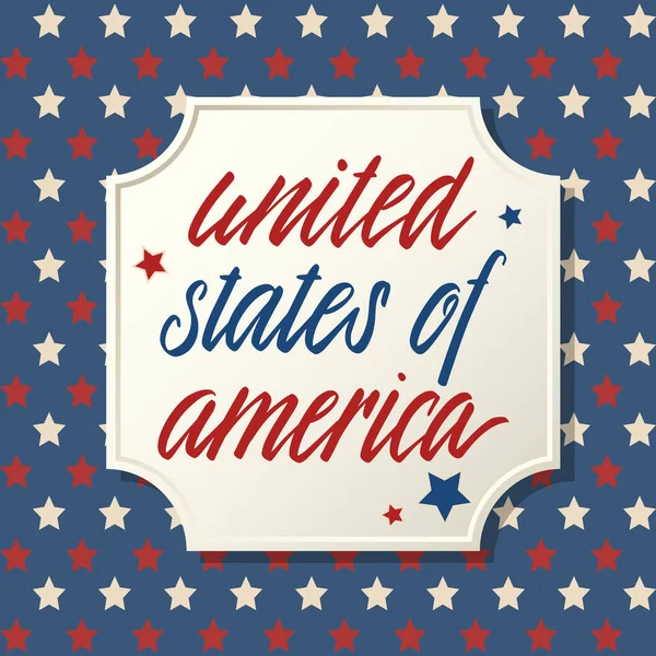 Stati Uniti America Biglietto Auguri Giorno Dell Indipendenza Disegno Patriottico — Vettoriale Stock
