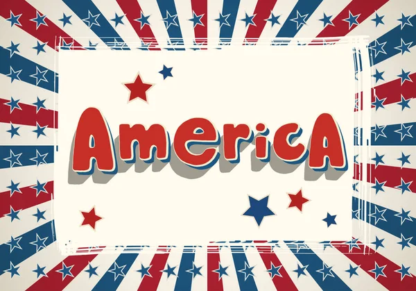 Amerika Verenigde Staten Onafhankelijkheidsdag Wenskaart Amerikaans Patriottisch Ontwerp Handgetekende Letters — Stockvector