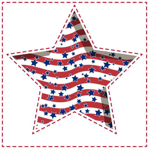 Amerykański Patriotyczne Papieru Wyciąć Kreskowanym Tle Jasny Wzór Gwiazdy Paski — Wektor stockowy