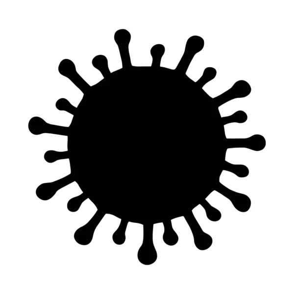 Coronavirus Cell Icon 2019 Ncov Pandemic Vector Illustration 黑色轮廓独立于白色之上Black Silhouette — 图库矢量图片