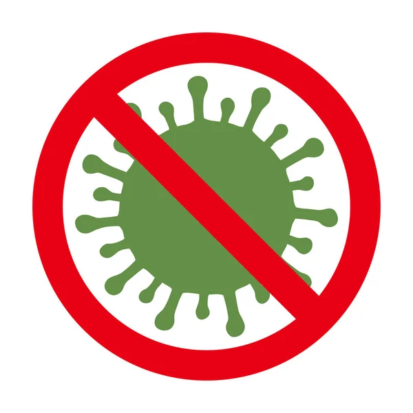 停止Coronavirus细胞概念 2019 Ncov大流行媒介图例分离于白色之上 无感染危险病毒征象 — 图库矢量图片