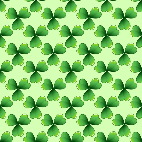 Trèfle Vert Clair Laisse Motif Sans Couture Vectoriel Nature Printemps — Image vectorielle