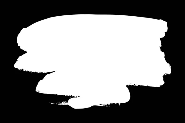 Artistik Grunge Fırça Darbesi Siyah Arka Planda Izole Edilmiş Beyaz — Stok Vektör