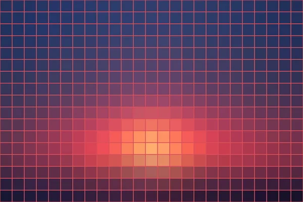 Vector Abstract Square Mosaic Tile Dark Blue Orange Background Horizontal — Stock Vector