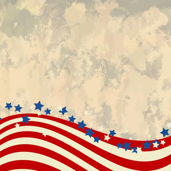 Bandiera Americana Patriottico Sfondo Vintage Stati Uniti Cornice Vuota Con — Vettoriale Stock