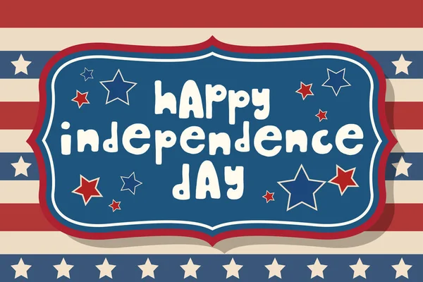 Karta Okolicznościowa Dnia Niepodległości Stanów Zjednoczonych Amerykański Projekt Patriotyczny Ręcznie — Wektor stockowy