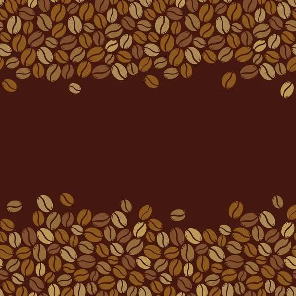 Koyu kahverengi çerçeveli kavrulmuş kahve çekirdekleri. Grafik menü şablonu vektör çizimi.