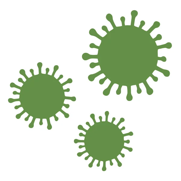 Set Cellule Coronavirus Illustrazione Vettoriale Pandemica 2019 Ncov Verde Isolato — Vettoriale Stock