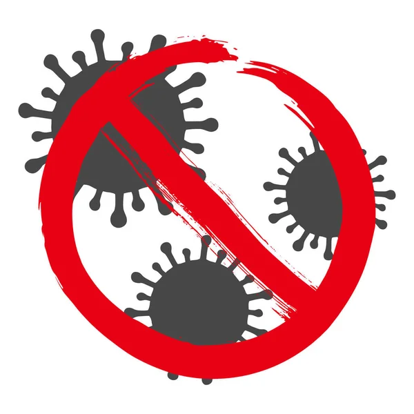 コロナウイルス細胞の概念を停止します 2019 Ncvパンデミックベクターイラストは白の上に隔離されています 感染症の危険性はない — ストックベクタ