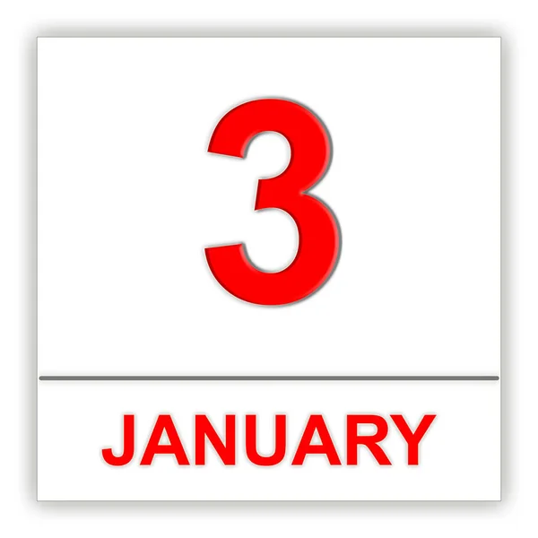 3 januari. dag i kalendern. — Stockfoto
