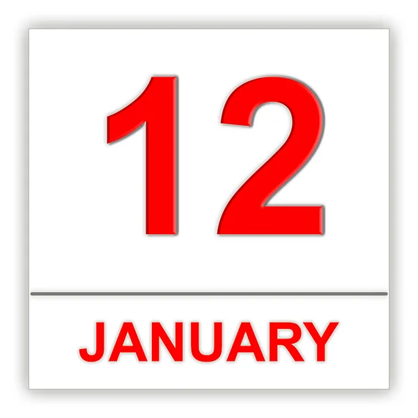 12. Januar im Kalender. — Stockfoto