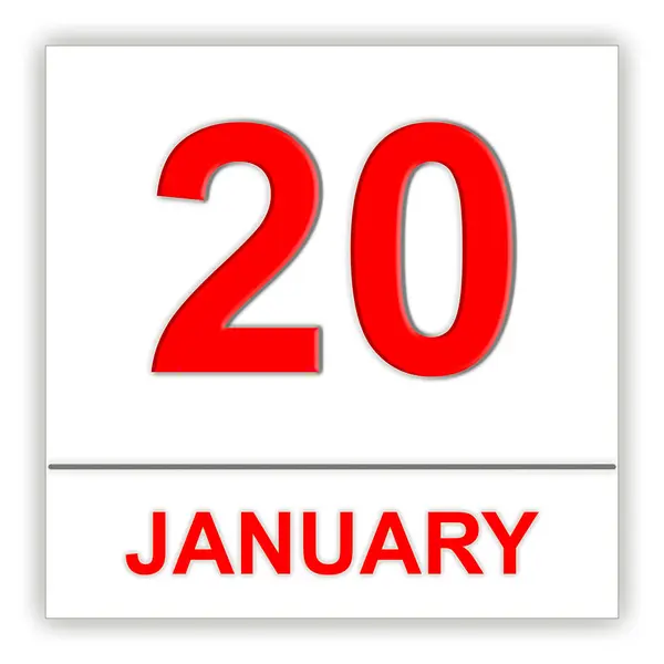 20 stycznia. dzień w kalendarzu. — Zdjęcie stockowe