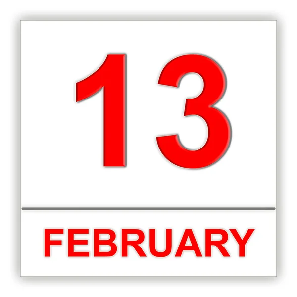 Február 13-án. a naptár nap. — Stock Fotó