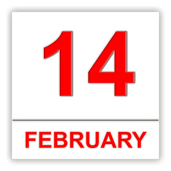 14. Februar im Kalender. — Stockfoto