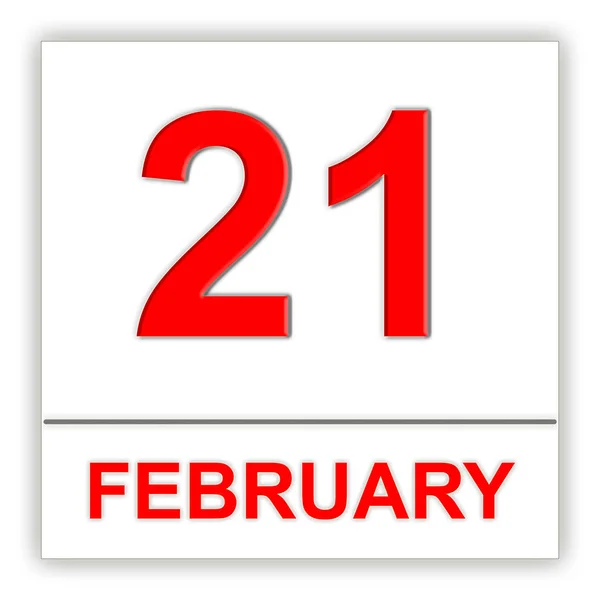 21. Februar im Kalender. — Stockfoto