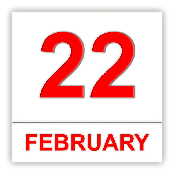 22. Februar im Kalender. — Stockfoto