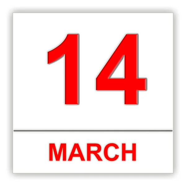 14 marzo. Giorno sul calendario . — Foto Stock