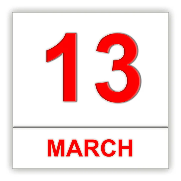 Le 13 mars. Jour sur le calendrier . — Photo