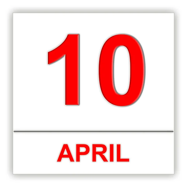 April 10. Day on the calendar. — Stock Photo, Image