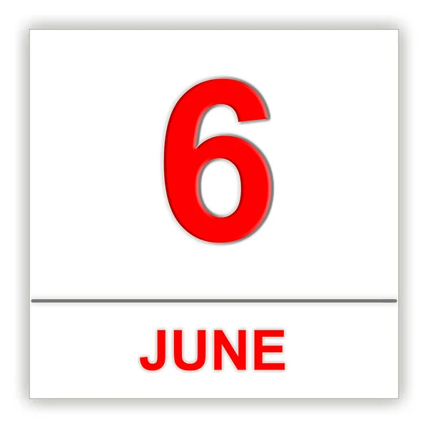 6 juni. dag op de kalender. — Stockfoto