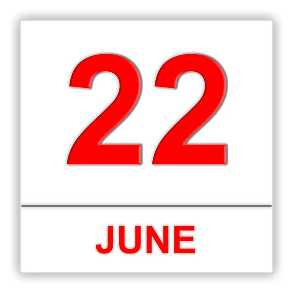 22. Juni Tag im Kalender. — Stockfoto