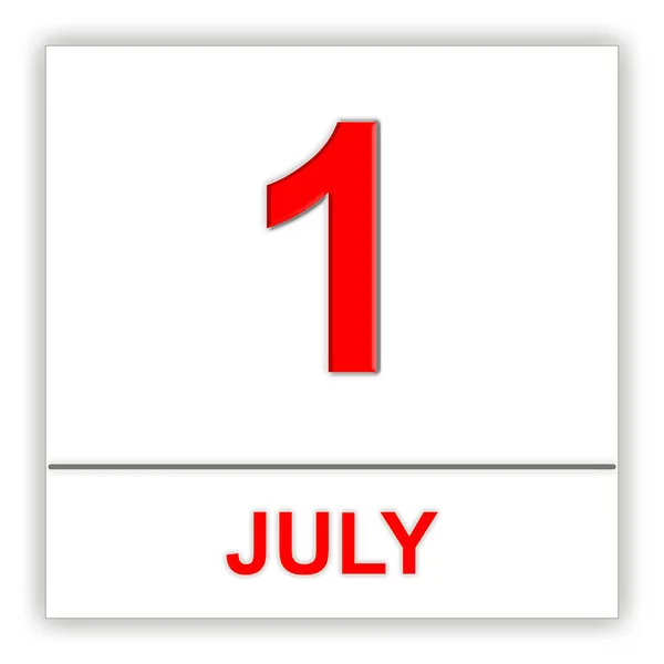 1 juli. dag op de kalender. — Stockfoto