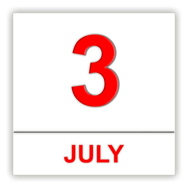 3 Ιουλίου. ημέρα στο ημερολόγιο. — Φωτογραφία Αρχείου
