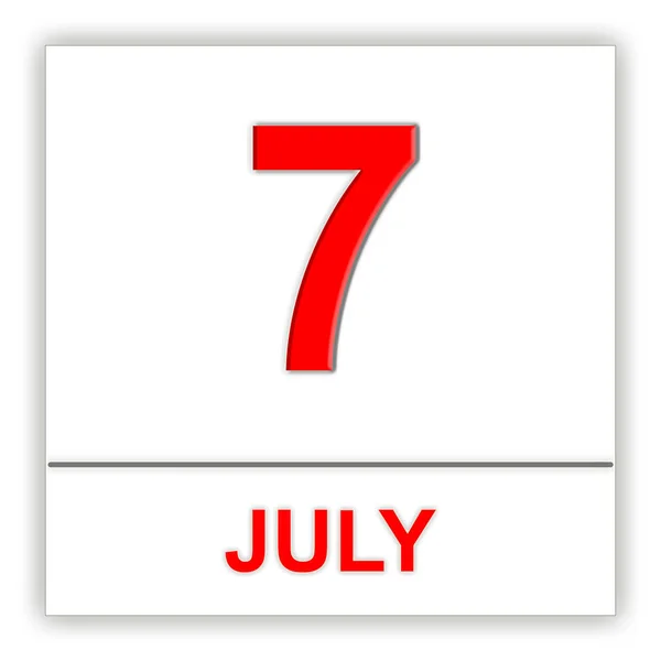 7 juli. dag op de kalender. — Stockfoto
