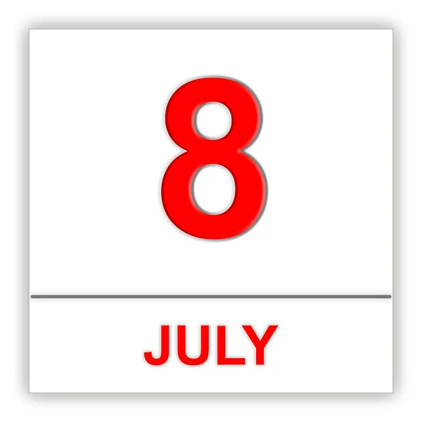 8 juli. dag op de kalender. — Stockfoto