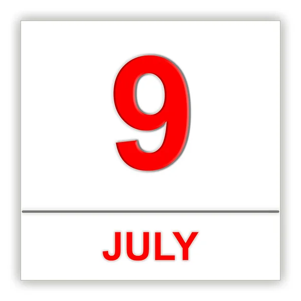 9 juli. dag op de kalender. — Stockfoto