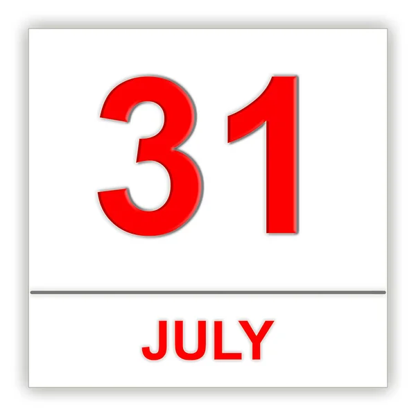 31 Ιουλίου. ημέρα στο ημερολόγιο. — Φωτογραφία Αρχείου