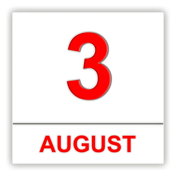 3 Αυγούστου. ημέρα στο ημερολόγιο. — Φωτογραφία Αρχείου