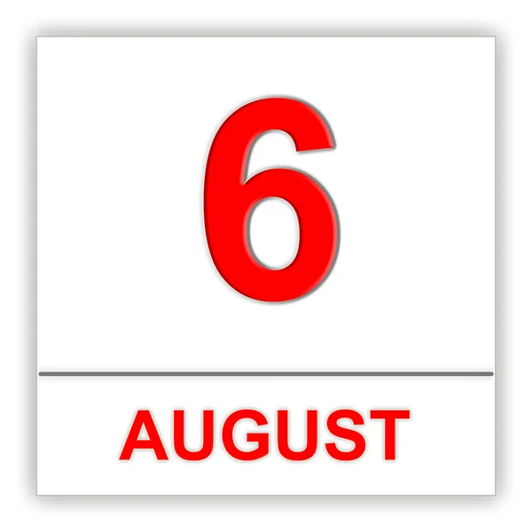 Augustus 6. dag op de kalender. — Stockfoto