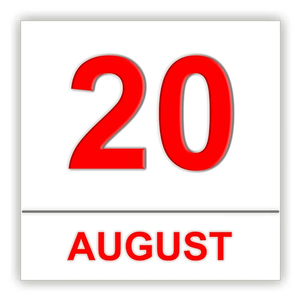 20 Αυγούστου. ημέρα στο ημερολόγιο. — Φωτογραφία Αρχείου