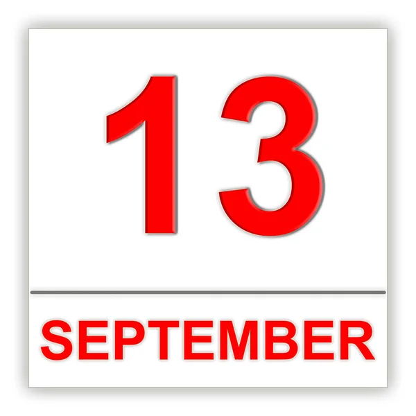 Le 13 septembre. Jour sur le calendrier . — Photo